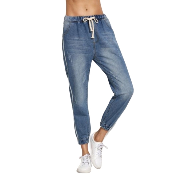 SHEIN Blue Boyfriend Jeans - Picture 1 of 10